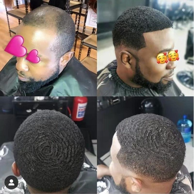Kbeth Men′s Hairpiece Toupee for Black Man 2021 Fashion Good Quality Short Afro Human Hair Replacement System Toupees Ready to Ship