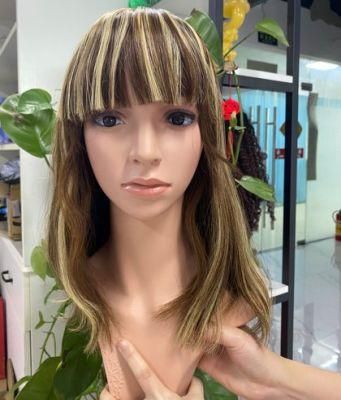 Highlight Color Bob Wig Brazilian Human Hair Wig with Bang Human Hair Lace Front Wigs