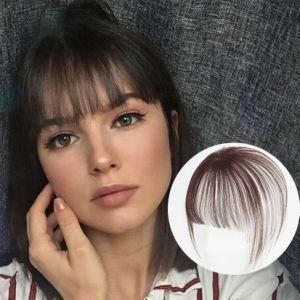 Viviabella Human Hair Bangs 3D Clip-on Bangs Topper Real Hair Air Bangs One Piece Clip in Hair Topper/Hair Fringe (3D Machine Made, Dark Brown)