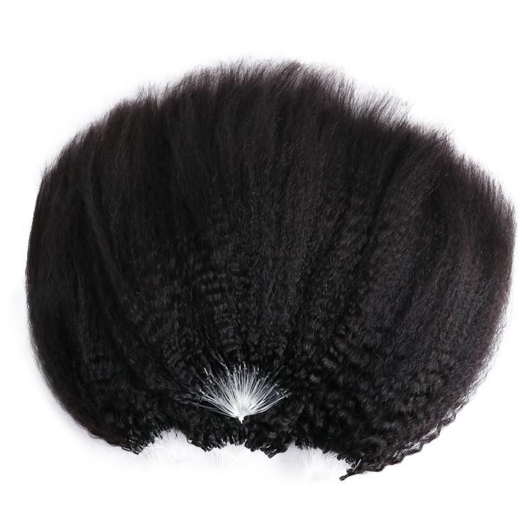 Wholesale Micro Rings Remy Virgin Human Hair Kinky Straight Micro Ring Hair Extension
