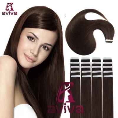 Aviva Hair Extension Tape in Human Hair Extension Virgin Hair Extension 12inch PU Tape Hair Extension 2# (AV-TP0012-2)