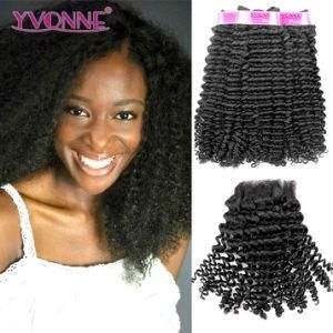 Wholesale Hair Brazilian Kinky Curl Hair Bundle with Closure Human Hair Weave