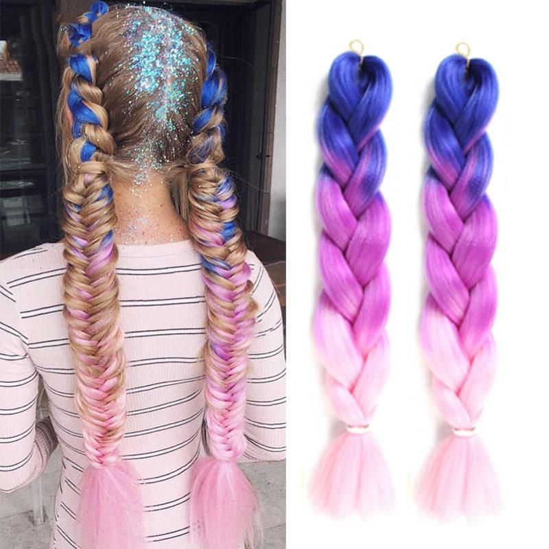 Light Yaki Easy Braid, Take Hot Water Ombre Braiding Hair 100gram Synthetic Crochet Hair Extension