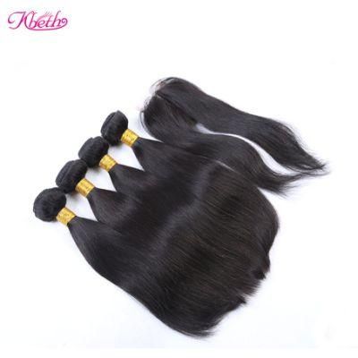 Kbeth Straight Hair Bundle with Closure Cheap Shed Free Tangle Free Remy Brazilian Hair Straight 100% Human Hair Weave