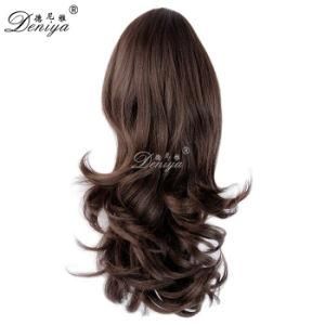 Fashion Wavy Natural Black Color High Quality Synthetic Drawstring Ponytail