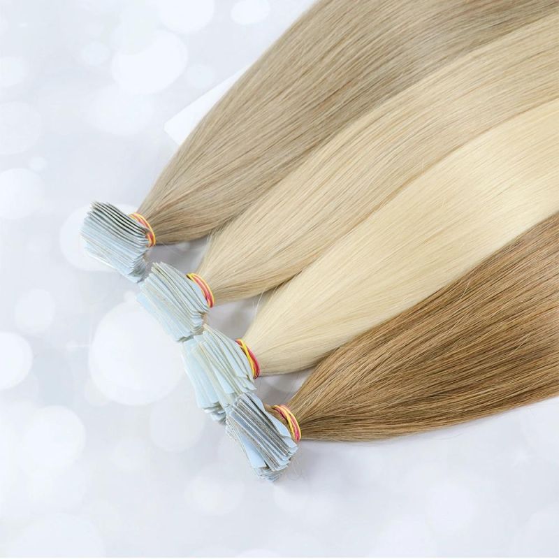 Wholesale 100% Raw Unprocessed Indian Hair Blonde Color Tape in Hair Extensions
