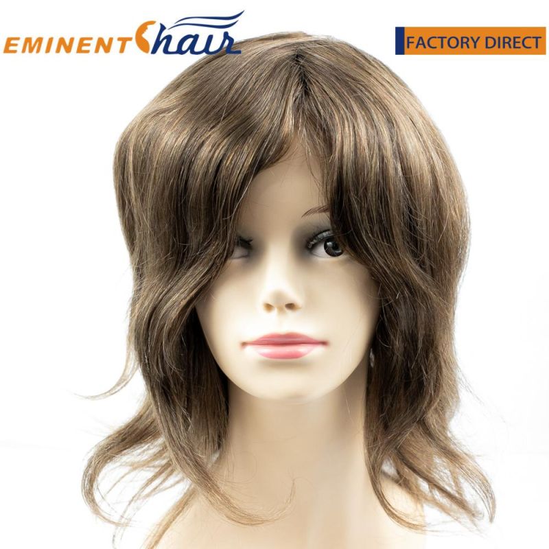 Durable Custom Made Human Hair Fine Mono Women′s Toupee