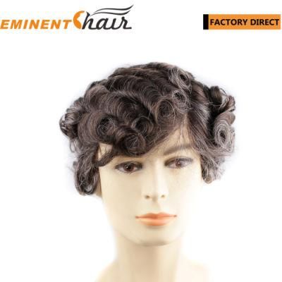 Thick 100% Density Human Hair Wig Brazilian Hair Wig Water Wave Mono Men&prime;s Wig