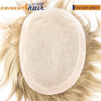 Factory Direct Mono Human Hair Toupee for Men
