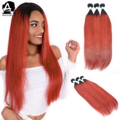 Angelbella Unprocessed Raw 1b#-Red Cuticle Aligned Hair Remy Cheap Brazilian Hair Weaving