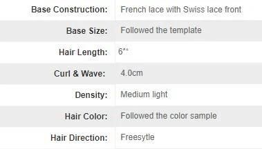Natural Hair System for Men French Lace with Swiss Lace Front