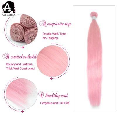 Angelbella New Design 100% Virgin Remy Human Hair Suppliers Pink Color Remy Chinese Hair Weaving