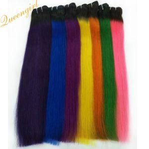 Wholesale Remy Peruvian Hair Weft Braids Extension Silk Straight Ombre Human Hair