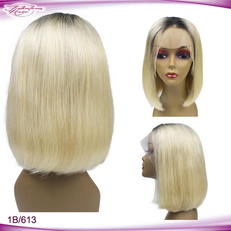 Fashionable 1b/613 Medium Hair Lace Front Bob Color Wig