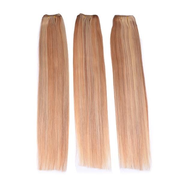 Highlight Blond Color P18/613# Indian Remi Human Hair Machine Weft