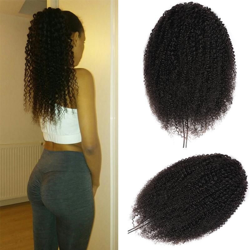 Drawstring Ponytail Human Hair Kinky Straight Afro Kinky Curly Ponytail Remy Brazilian Hair Ponytail Long Curly Ponytail 30 Inch