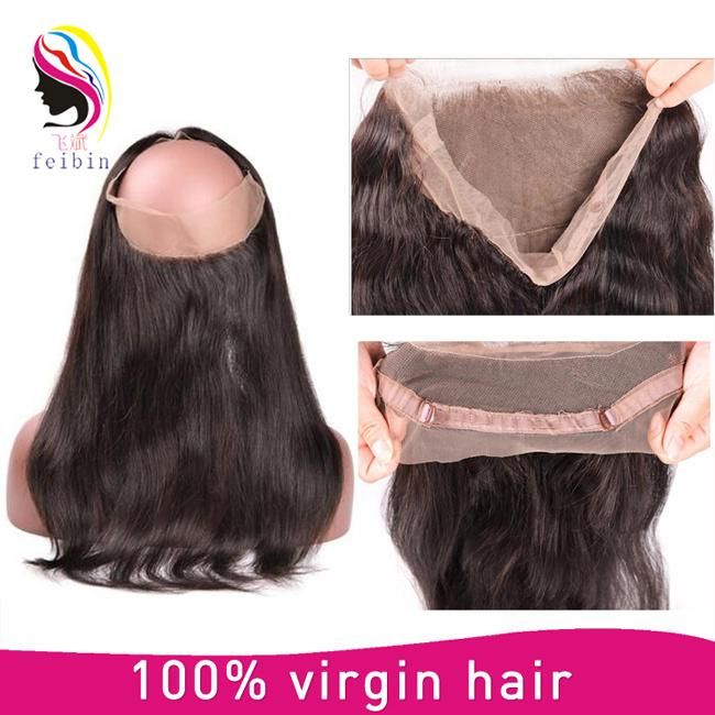 Brazilian Virgin Hair 360 Lace Frontal Closure Natural Color