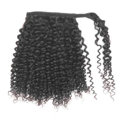 Wholesale Unprocessed Raw Natural Human Hair Wrap Around Ponytail Hair Extension