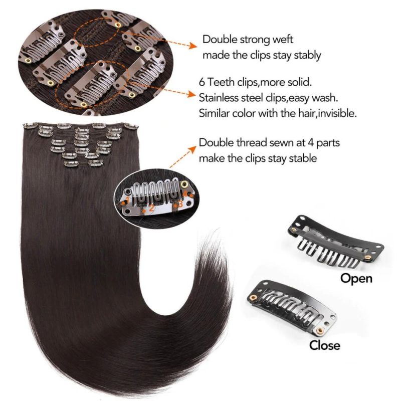 Synthetic Straight Clip in Hair Extensions
