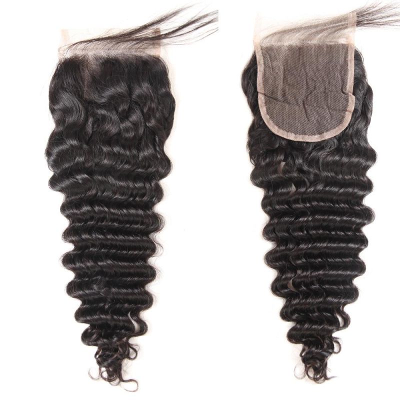 Kbeth Brand New Fashion 10A Grade Deep Wave Front Pixie Cut Virgin Toupee for Black Woman 5X5 Lace Closure Human Hair Toupee