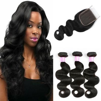 Wholesale 100% Human Hair Extension Wavy Hair Body Wave 16inch Black Color