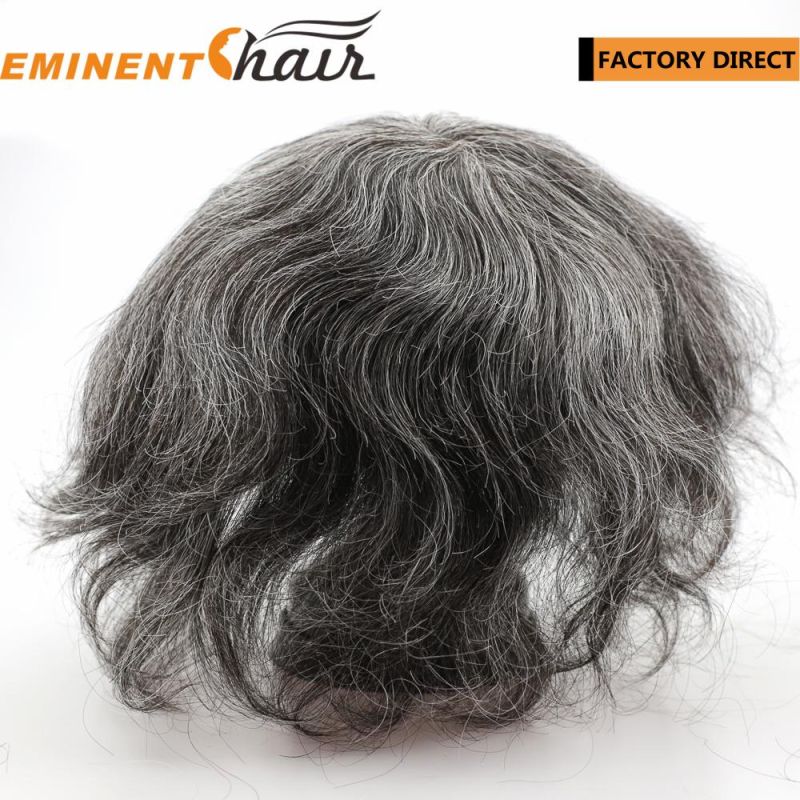Silk Top Natural Hairline Human Hair Men′s Hairpiece Toupee