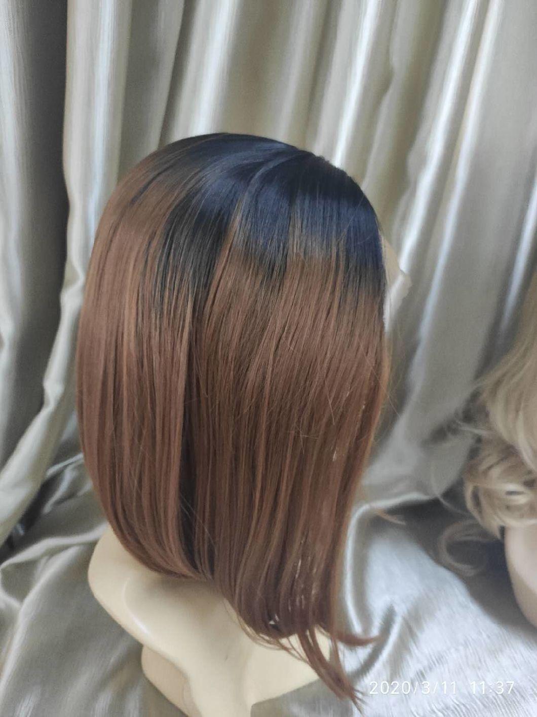 Short Hair Colored Brazilian Human Hair Bob Wigs Lace Frontal Wigs