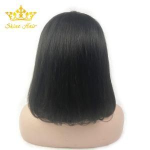 100% Human Hair Natural Black Color Lace Frontal Bob Wigs with Natural Hairline and Baby Hair