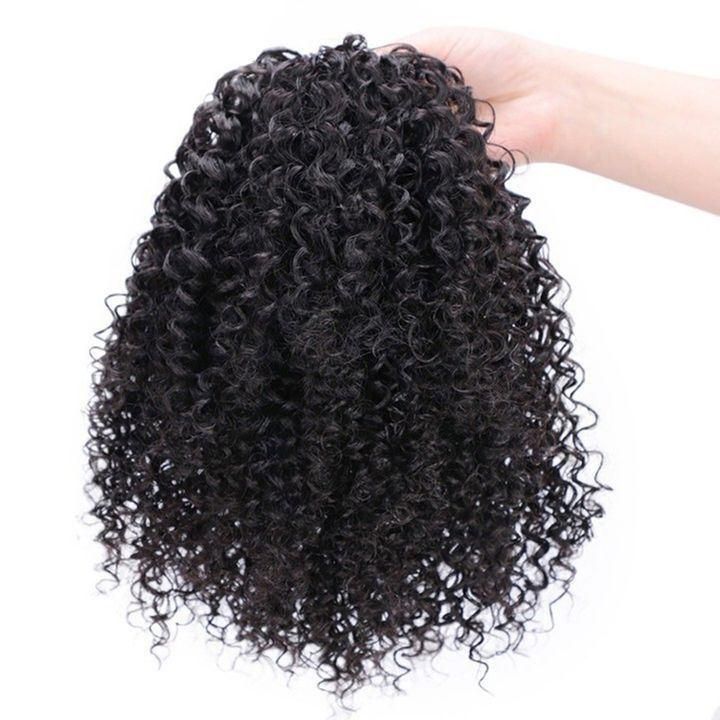 Synthetic Heat Resistant Fiber Ombre Brown Color Hair Wig Afro Curly Wigs for Black Women