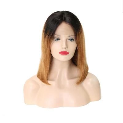 Remy Hair Short Bob Straight T1b30 Brown 13*4 Transparent Lace Frontal Human Hair Wig Bob Short Hair Women Human Hair 150% Density with 10inch