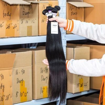 Wholesales 150 Density 18 Inch Raw Hair Blue Band Mink Brazilian Double Drawn Loose Deep Hair Bundles Human Hair