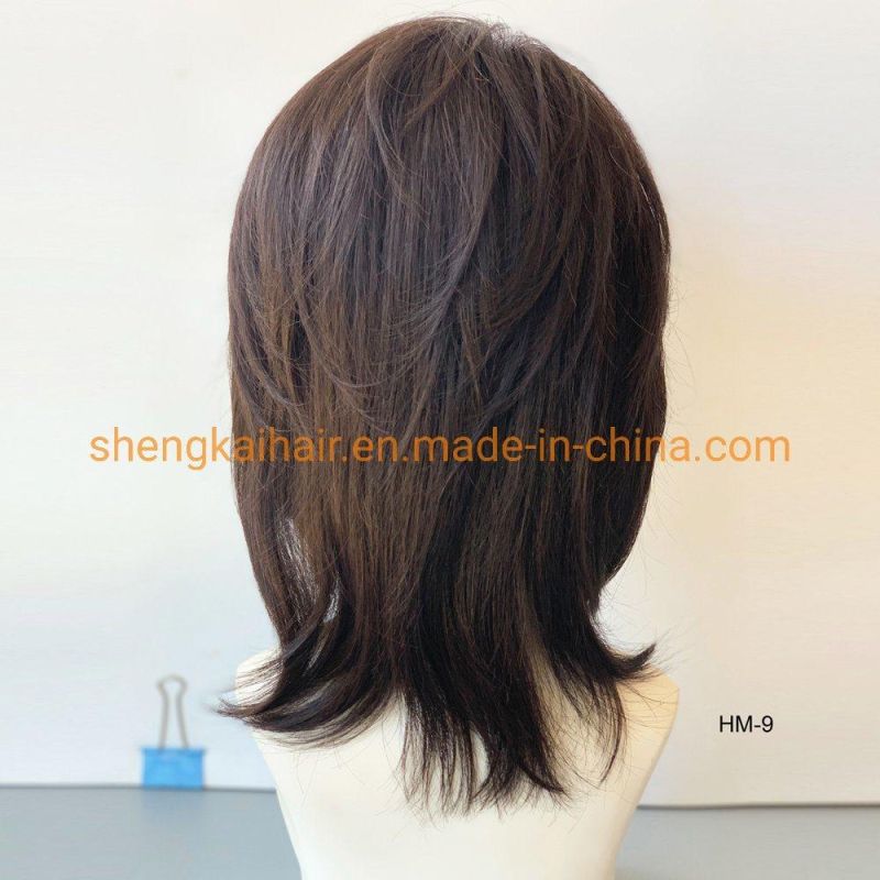 Wholesale Popular Style Human Hair Synthetic Mix Full Handtied Hair Wigs for Lady