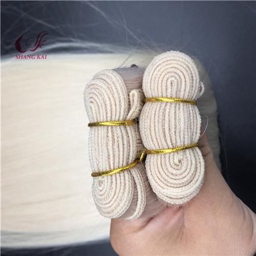Factory Wholesale Brazilian 100% Human Virgin Remy White Color Hair Weft