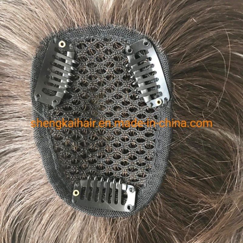 Wholesale Quality Handtied Human Hair Synthetic Hair Mix Topper Hair