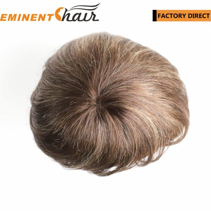 Men′s Toupee Human Hair System Lace Base with PU Edged