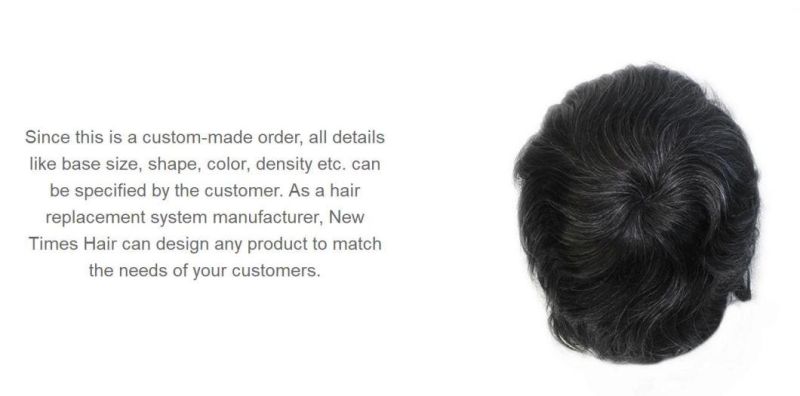Fine Mono with French Lace Base High Quality Men′s Wigs