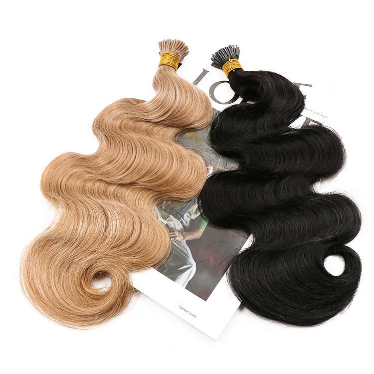 Raw Unprocessed Virgin Hair Body Wave I-Tip Human Hair Extension