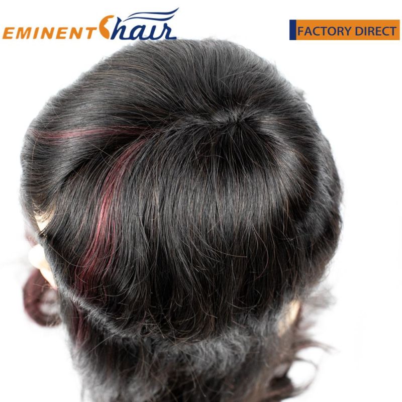 Custom Women Super Fine Mono Hair Pieces with Skin PU