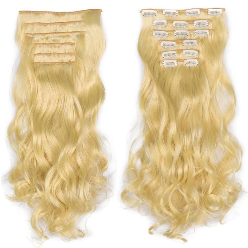 6PCS/Set 16 Clips in Hair Extension Natural Wavy Synthetic Heat Resistant Fiber Hairpieces