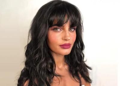Short Black Wavy Bob Wig with Bangs for Women