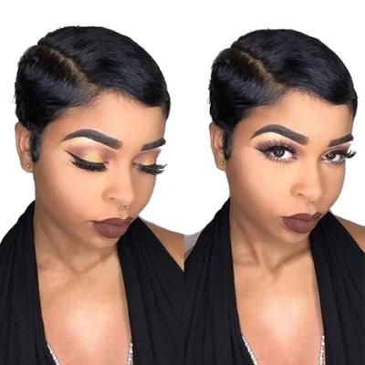Kbeth Short Straight Hair Wig for Beautiful Girls 2021 Fashion Remy Good Price China Factory Supply Human Hair Wigs Ready to Ship