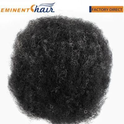 Custom Afro Curly Toupee for Men Fine Mono with PU Sides Hair