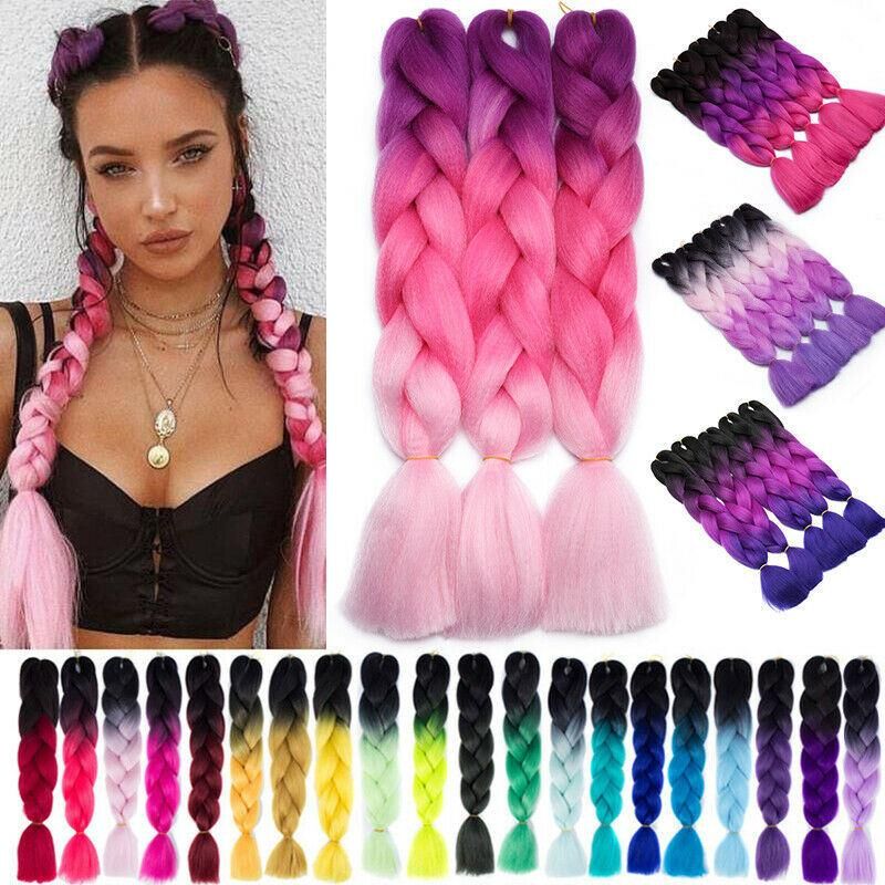 Kbeth Braided Synthetic Hair Extension Fashion Braid Crochet Pre Stretched Heat Resistant Fiber 30 Inch Afircan Braided Tassel Ombre Braiding Hair Extensions