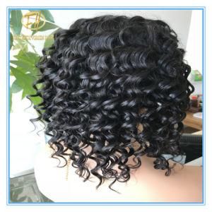 High Quality Natural Color Pineapple Wave Human Hair Full Lace Wig with Factory Price Wig-010