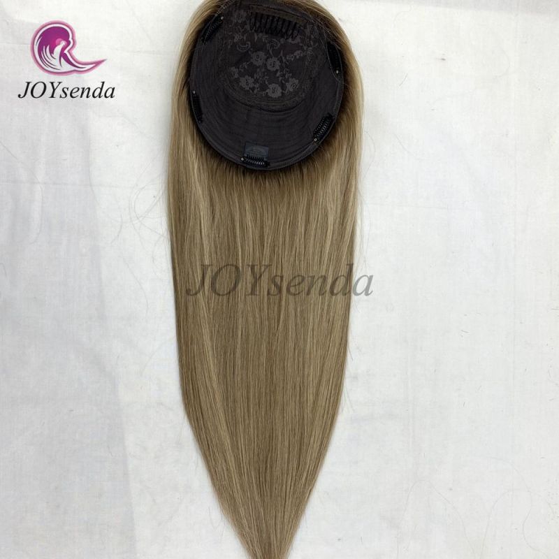 Brown Color with Highlights Human Hair Pieces/Women′s Topper /Hair Topperfor Women