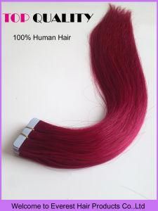 # Burgundy Skin Weft Brazilian PU Weaving Hair Extension Tape Remy Human Hair