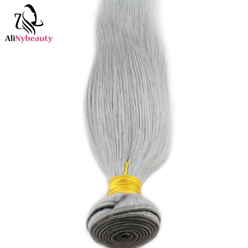 Wholesale Double Drawn Straight Human Silver Grey Hair