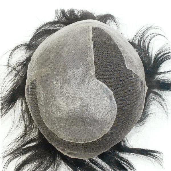 Ljc1399 Clear PU with Lace Black Hair Replacement Systems