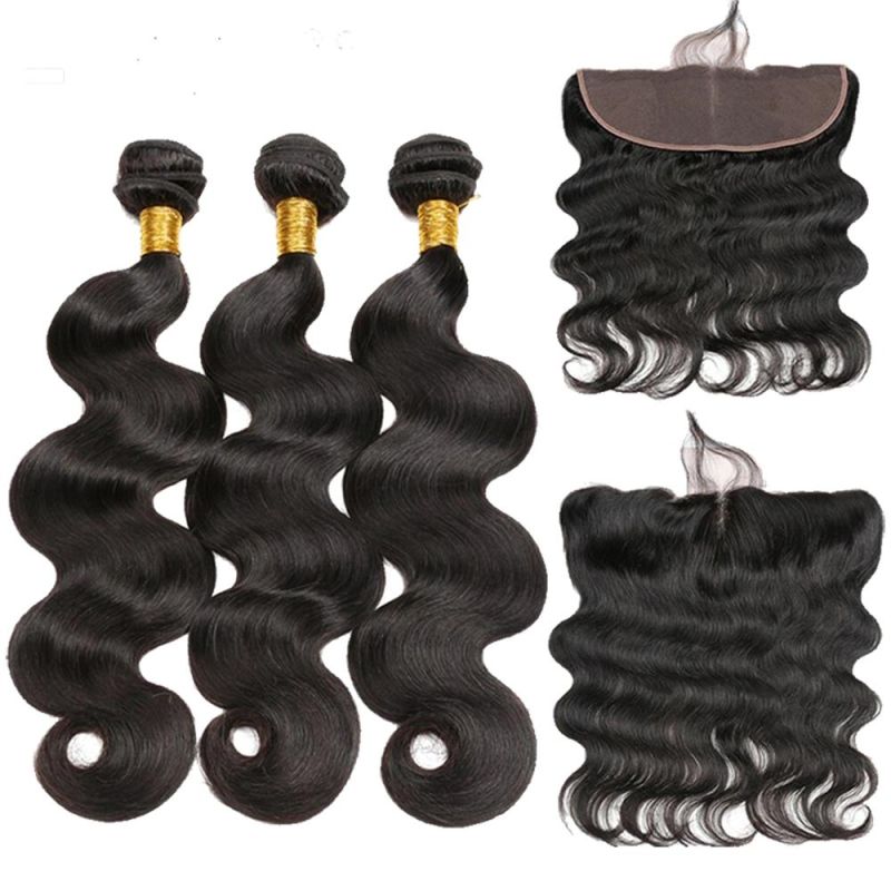 Kbeth Peruvian Virgin Hair Body Wave Ear to Ear Lace Frontal Closure with Bundles Peruvian Body Wave with Closure 3 Bundles or 4 Bundle