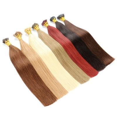 I Tip Human Hair Pre Bonded Keratin Hair Extension 24&prime;&prime; 100g Natural Color Silky Straight Real Remy Fusion Hair